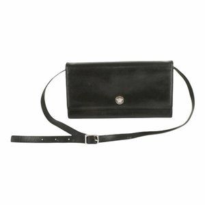 Gianni Versace black leather clutch bag